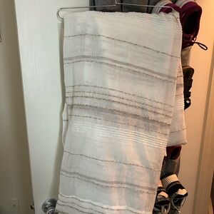 Lauren by Ralph Lauren Sheer cream and brown curtains